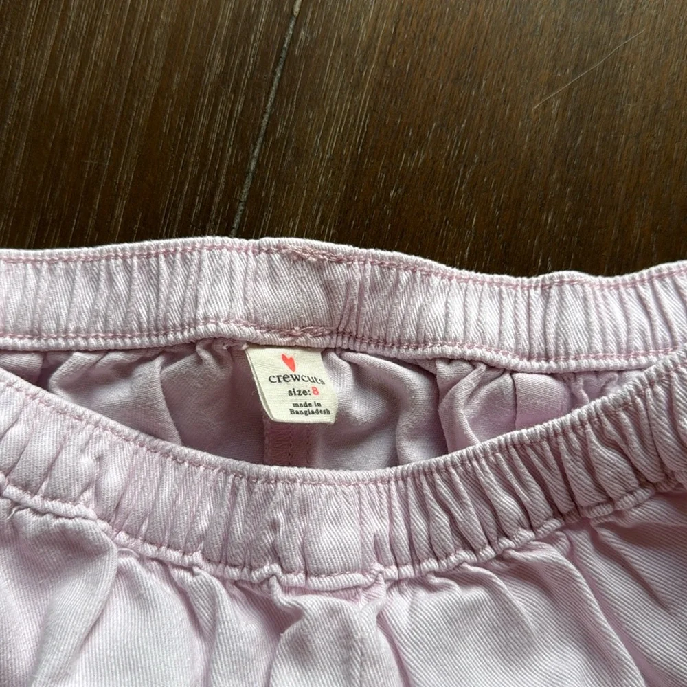 Size 8 J. Crew Crewcuts pocketed ruffle trim shorts in light pastel purple